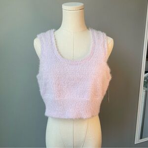 NWT Wild Fable Fuzzy Y2K Cropped Tank In Lilac (XL)